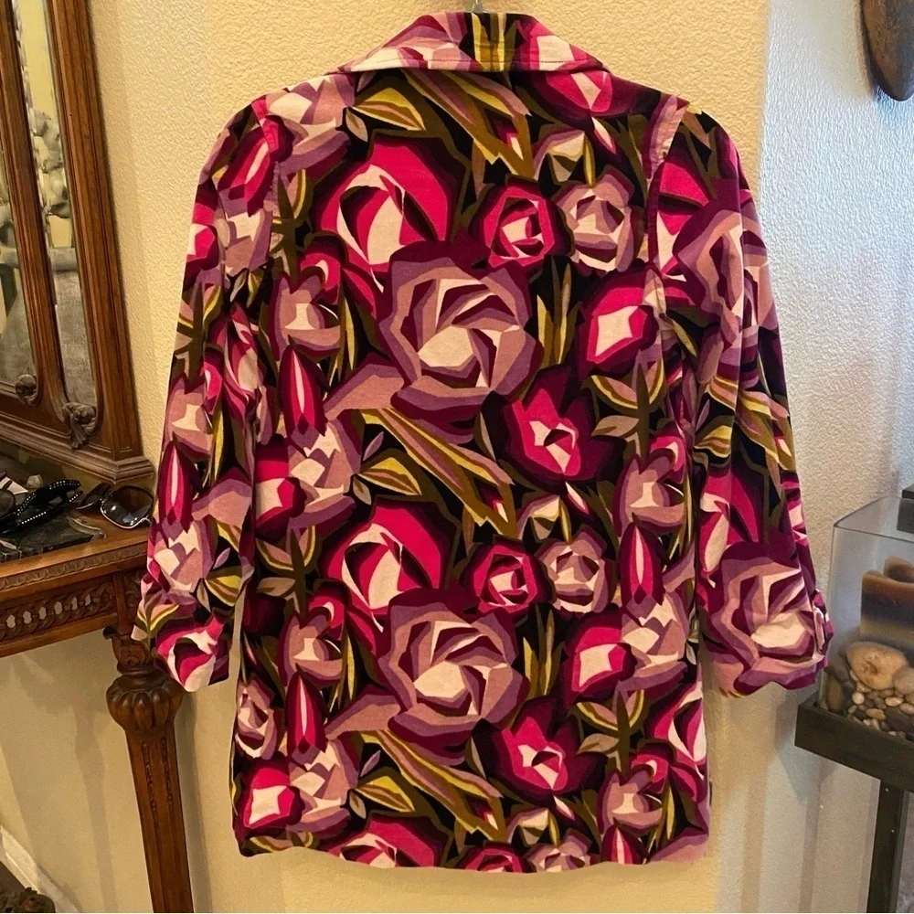 MISSONI For Target Girls Kids Multicolor Floral Velvet Peacoat Size Large